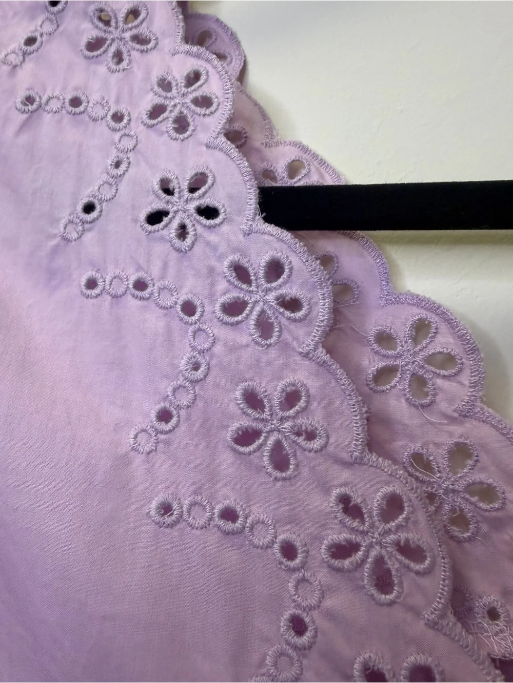 J. Crew Lavender Eyelet V-Neck Puff Sleeve Top